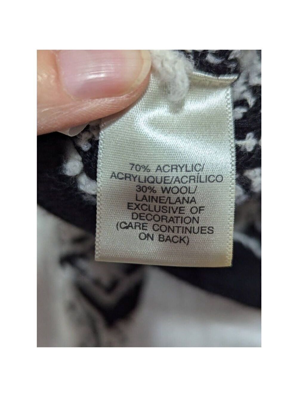 Susan Bristol Women's Black Long-Sleeve Hand Embroidery Beaded Pattern Sweater S - Picture 7 of 8